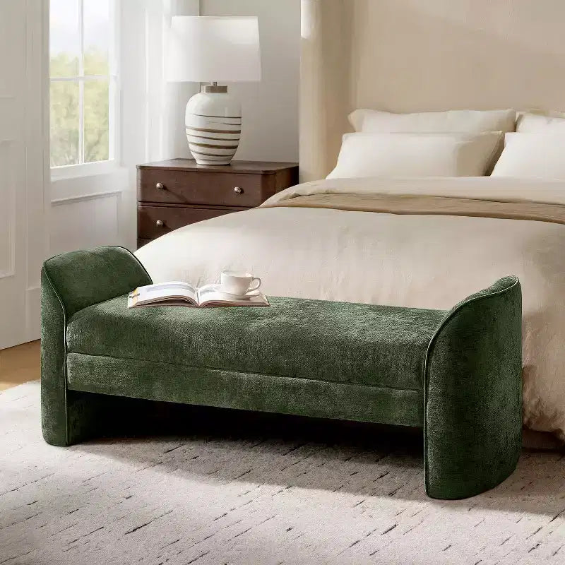 Banc moderne avec tissu chenille