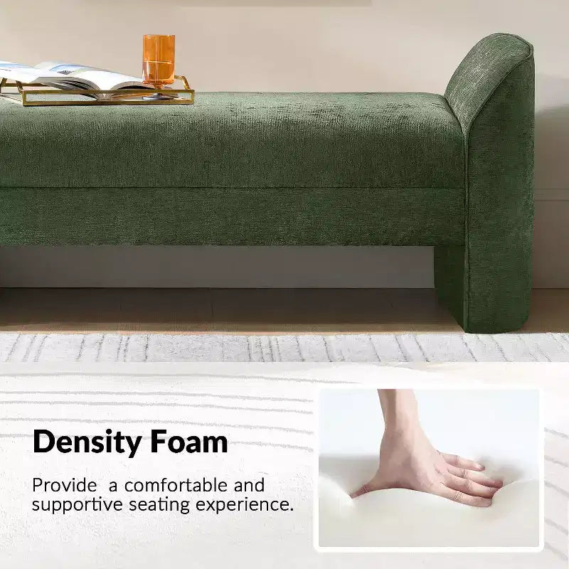 Banc moderne avec tissu chenille