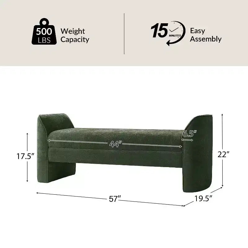 Banc moderne avec tissu chenille