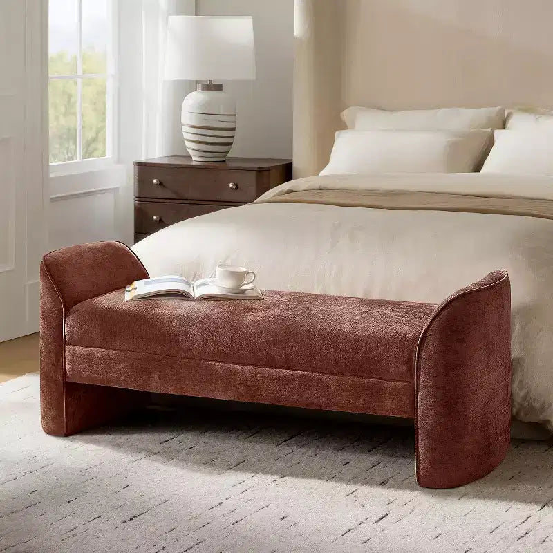 Banc moderne avec tissu chenille