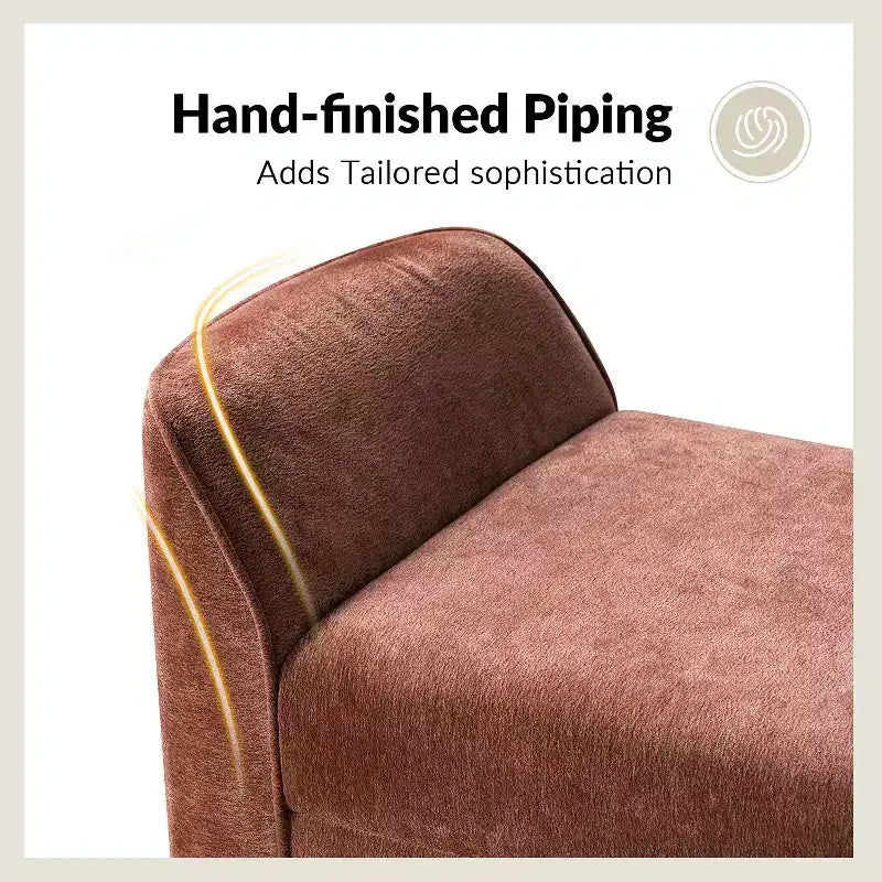 Banc moderne avec tissu chenille