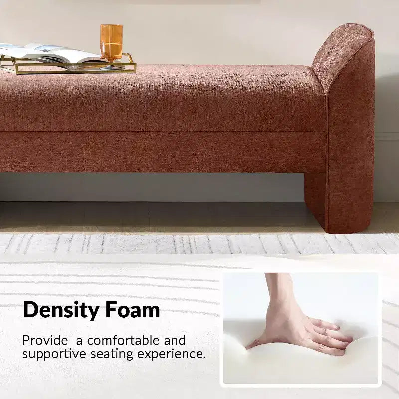 Banc moderne avec tissu chenille