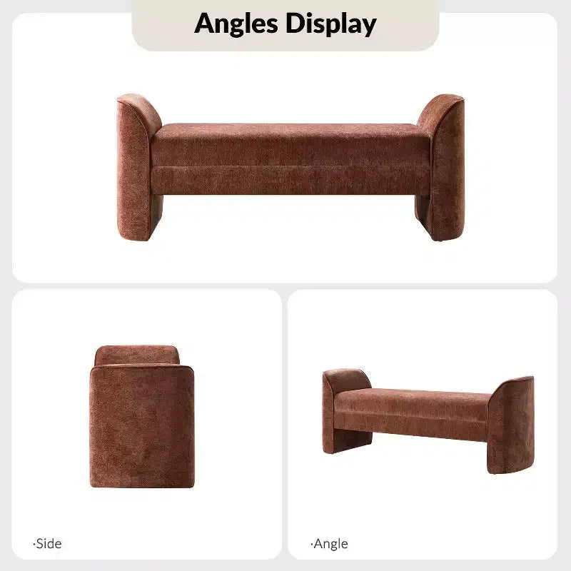 Banc moderne avec tissu chenille