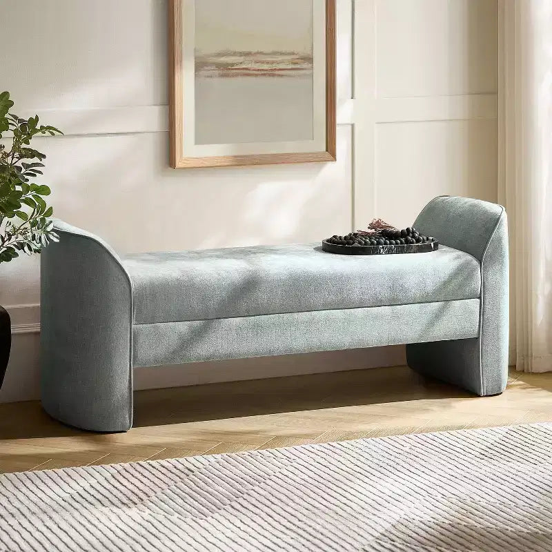 Banc moderne avec tissu chenille
