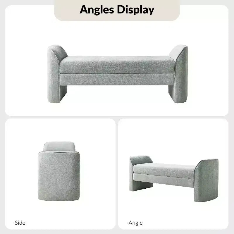 Banc moderne avec tissu chenille