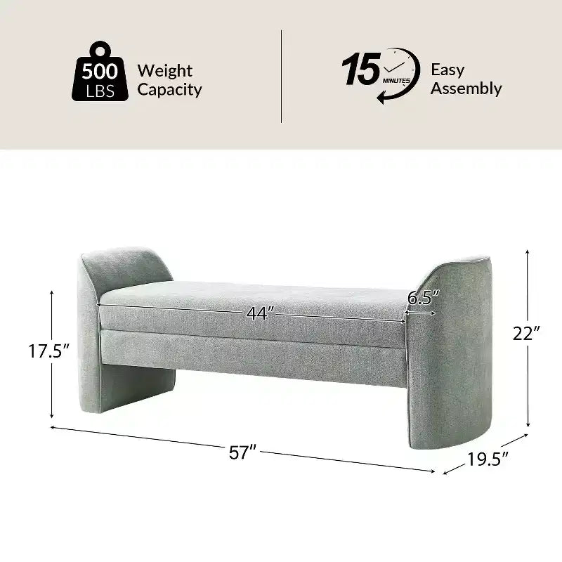 Banc moderne avec tissu chenille