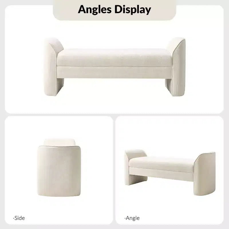 Banc moderne avec tissu chenille