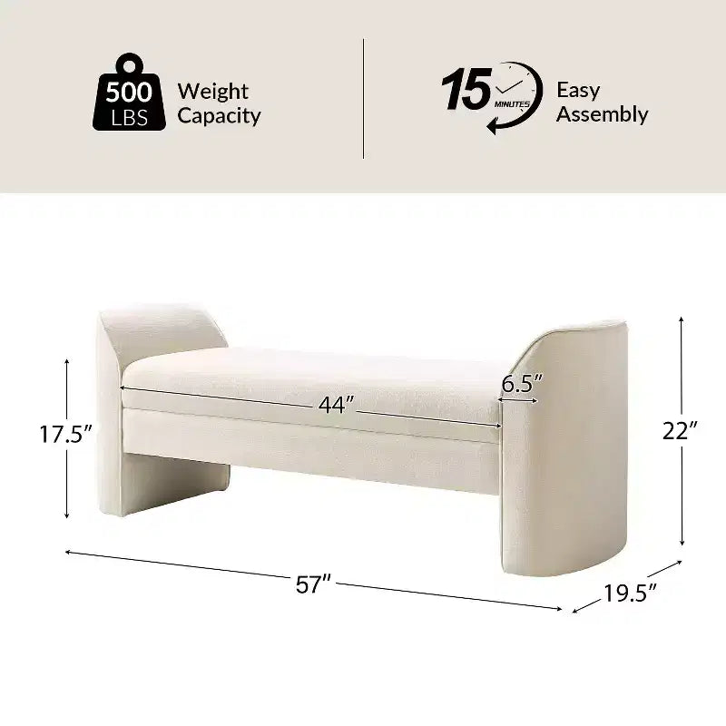 Banc moderne avec tissu chenille