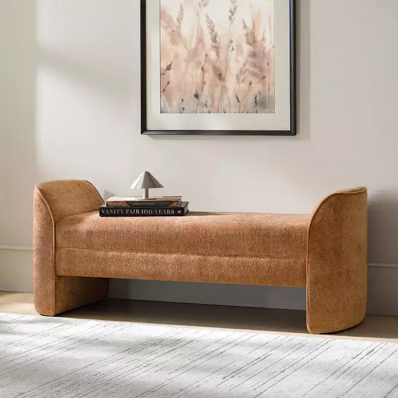 Banc moderne avec tissu chenille