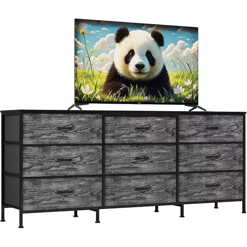 Meuble TV, Meuble de rangement console média à cadre métallique