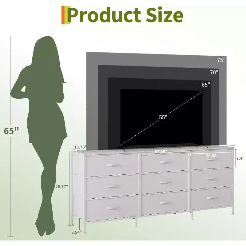 Meuble TV, Meuble de rangement console média à cadre métallique
