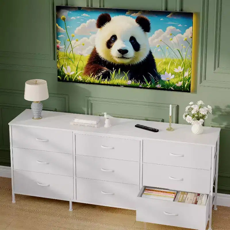 Meuble TV, Meuble de rangement console média à cadre métallique