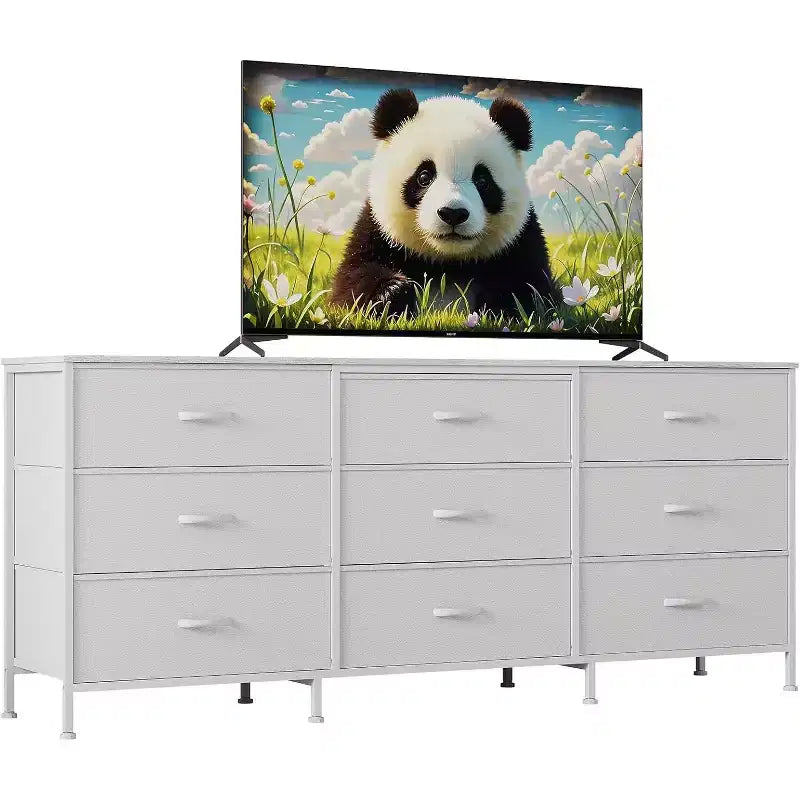Meuble TV, Meuble de rangement console média à cadre métallique