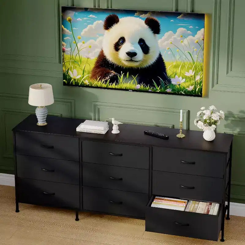 Meuble TV, Meuble de rangement console média à cadre métallique