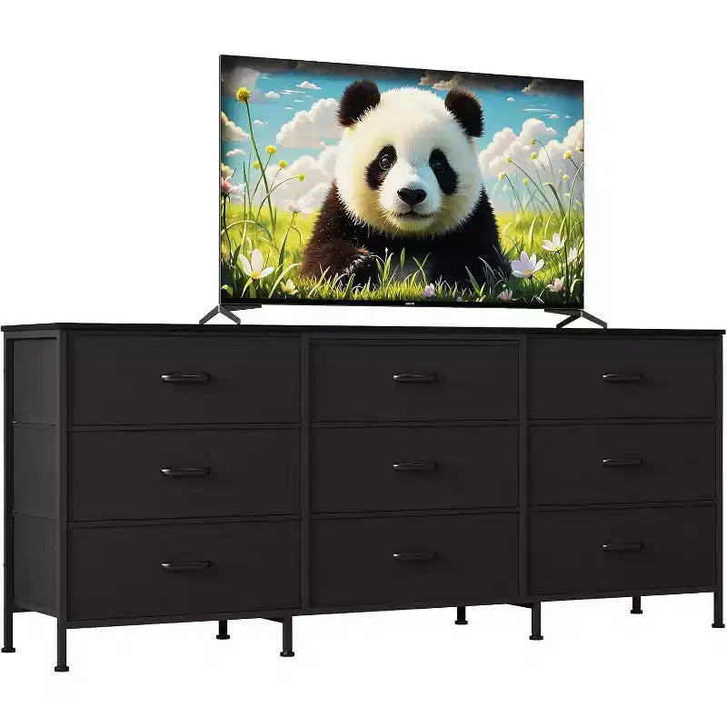 Meuble TV, Meuble de rangement console média à cadre métallique
