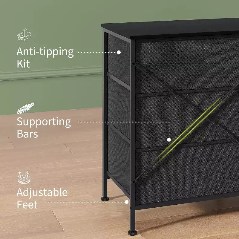 Meuble TV, Meuble de rangement console média à cadre métallique
