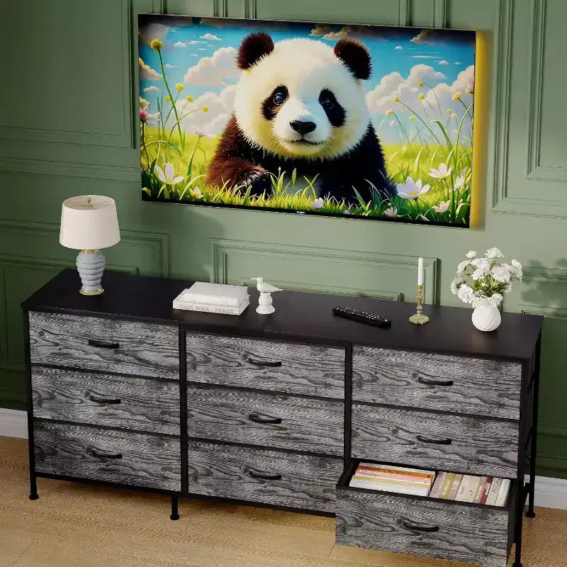 Meuble TV, Meuble de rangement console média à cadre métallique