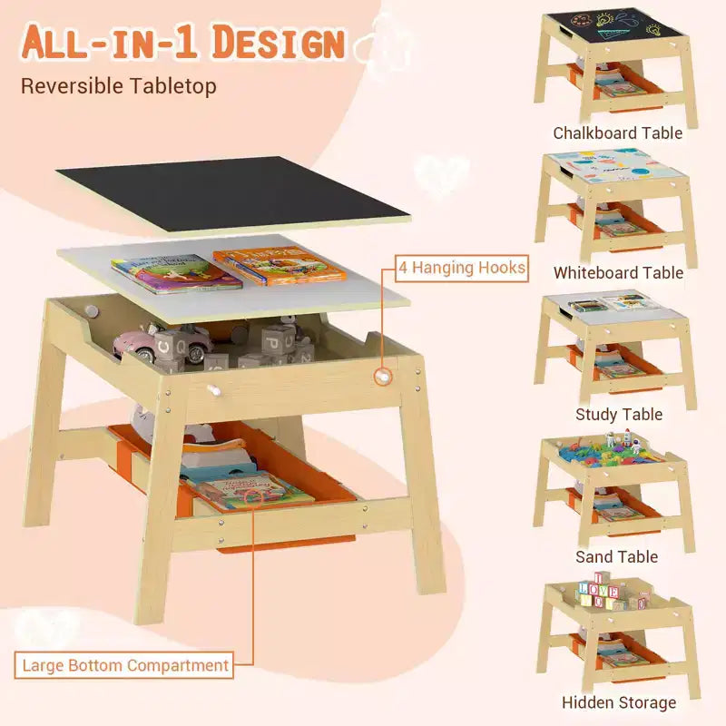 Bureau et chaise 5-en-1 pour enfants