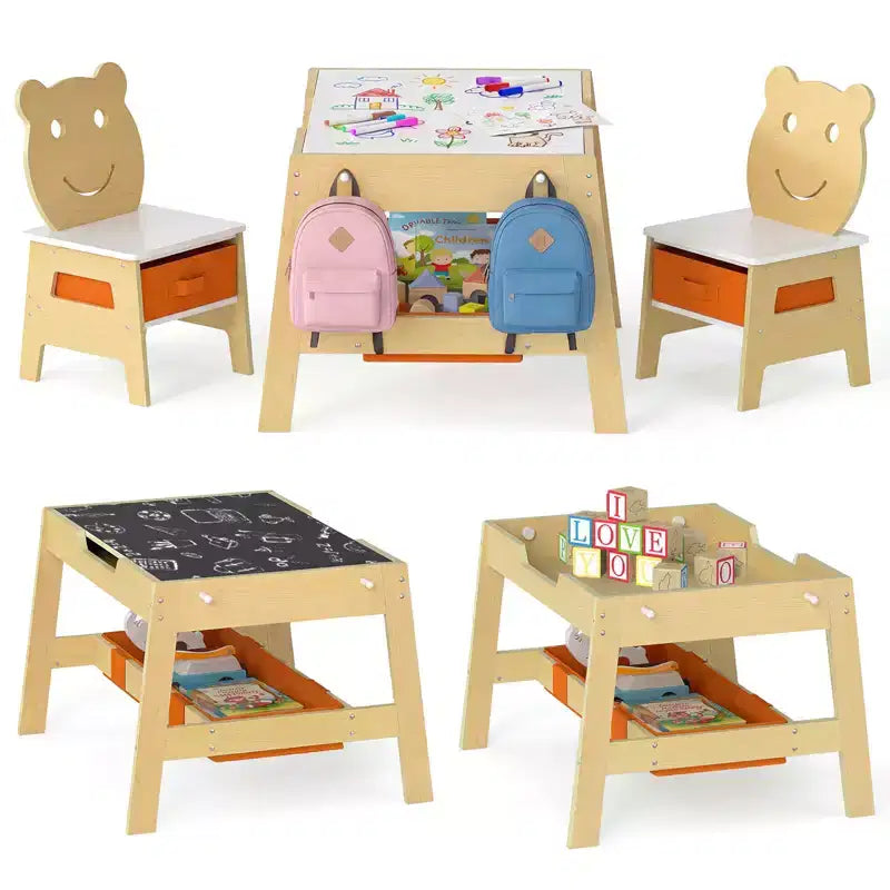 Bureau et chaise 5-en-1 pour enfants