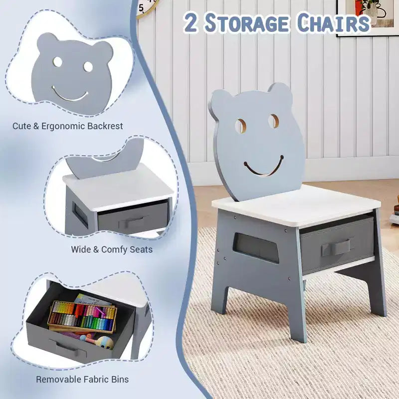 Bureau et chaise 5-en-1 pour enfants