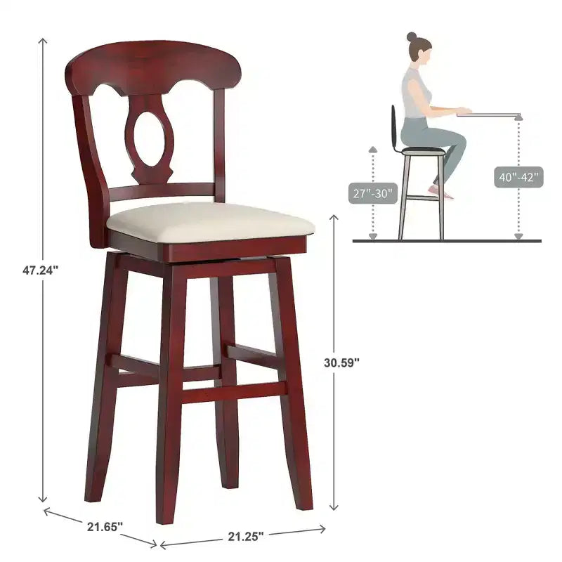 Tabouret de bar pivotant avec dossier