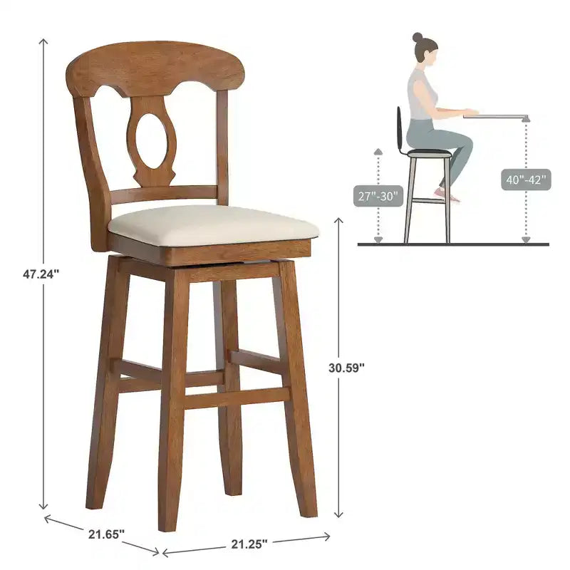 Tabouret de bar pivotant avec dossier