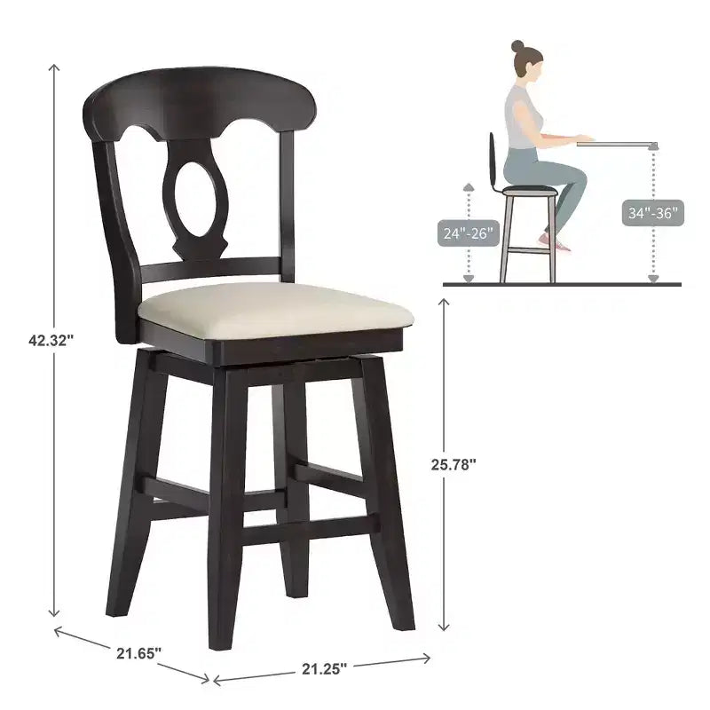 Tabouret de bar pivotant avec dossier