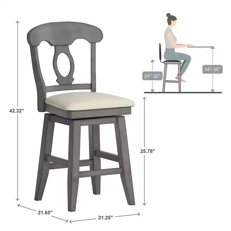 Tabouret de bar pivotant avec dossier
