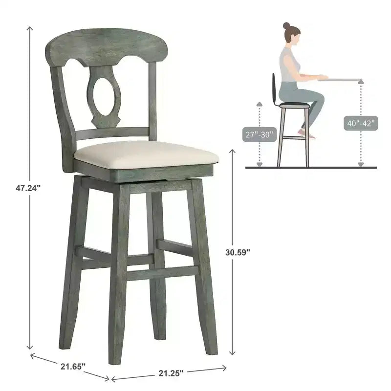 Tabouret de bar pivotant avec dossier