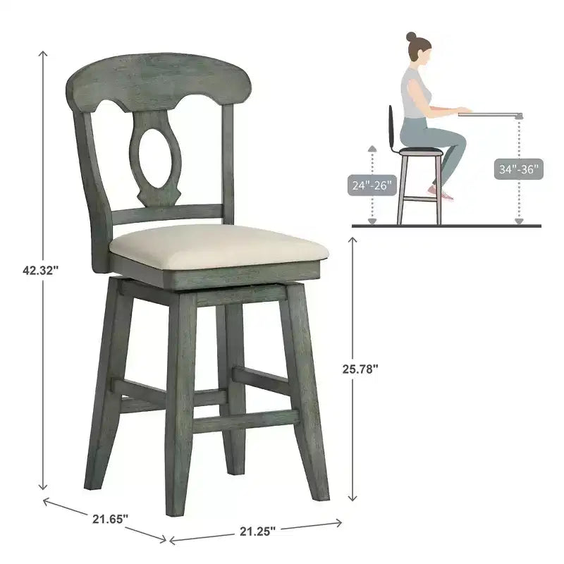 Tabouret de bar pivotant avec dossier
