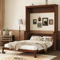 Lit escamotable en bois Wood Murphy, armoire lit mural dissimulée avec vérins à gaz (améliorés) - Noyer