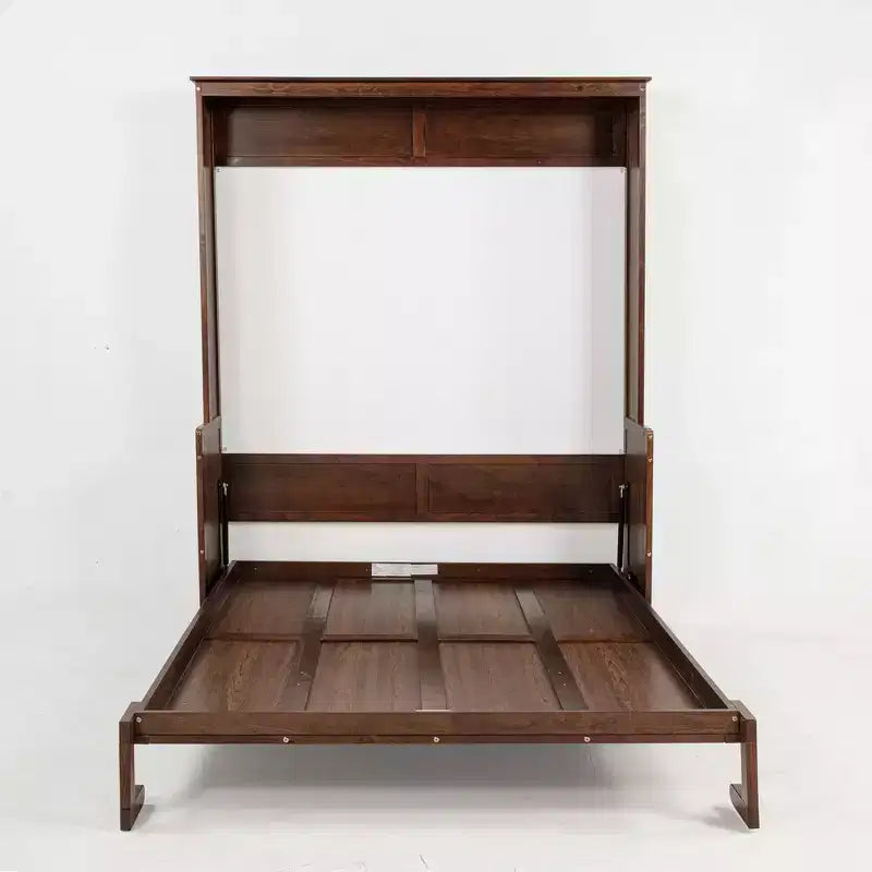 Lit escamotable en bois Wood Murphy, armoire lit mural dissimulée avec vérins à gaz (améliorés) - Noyer