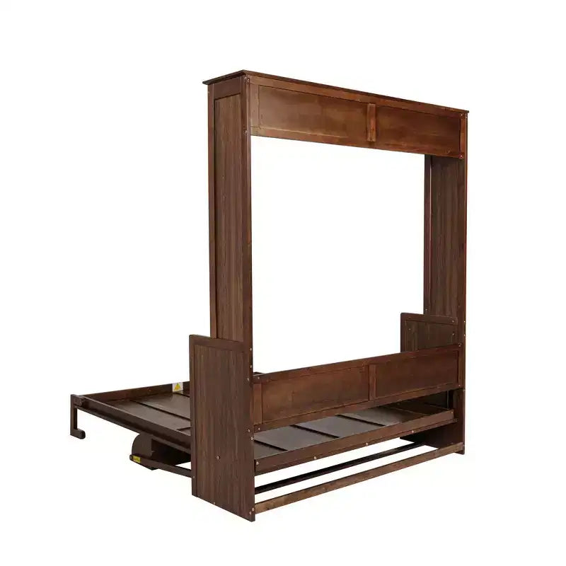 Lit escamotable en bois Wood Murphy, armoire lit mural dissimulée avec vérins à gaz (améliorés) - Noyer