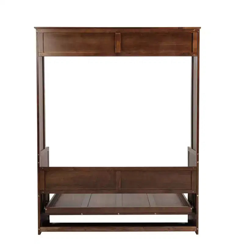 Lit escamotable en bois Wood Murphy, armoire lit mural dissimulée avec vérins à gaz (améliorés) - Noyer