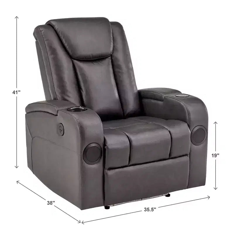 Fauteuil avec chargeur USB/sans fil et haut-parleur