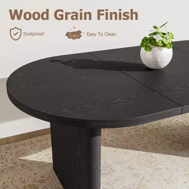 Cette longue table de salle à manger de style ferme est dotée d'une base en bois robuste et convient aux salles à manger, aux cuisines, aux salons et aux bureaux.