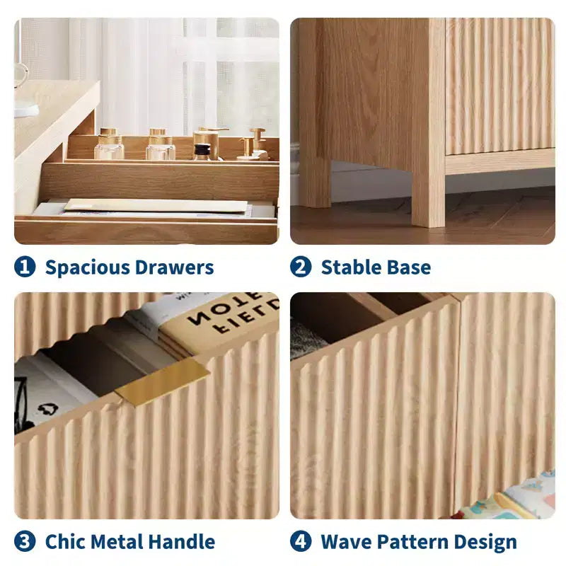 Armoire en bois à neuf tiroirs pour chambre à coucher pour ranger et organiser les vêtements