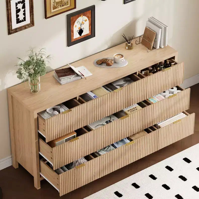 Armoire en bois à neuf tiroirs pour chambre à coucher pour ranger et organiser les vêtements
