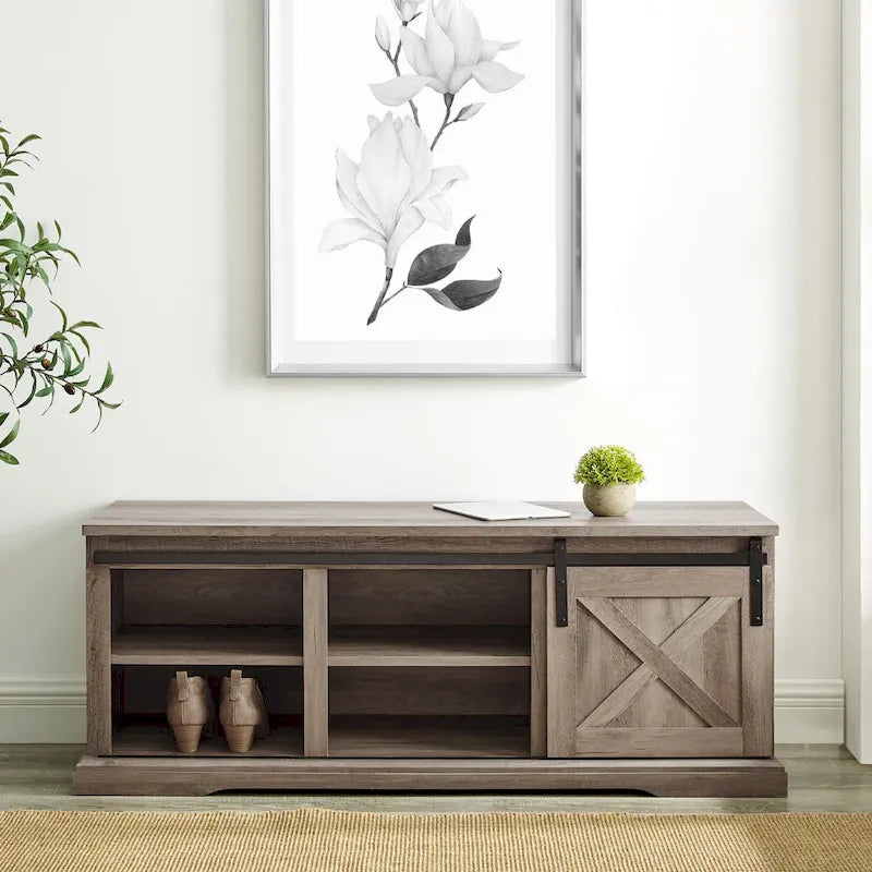 Middlebrook 48-inch Sliding Barn Door Bench