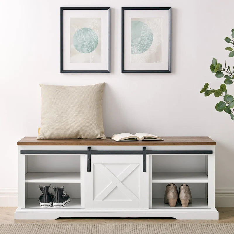 Middlebrook 48-inch Sliding Barn Door Bench
