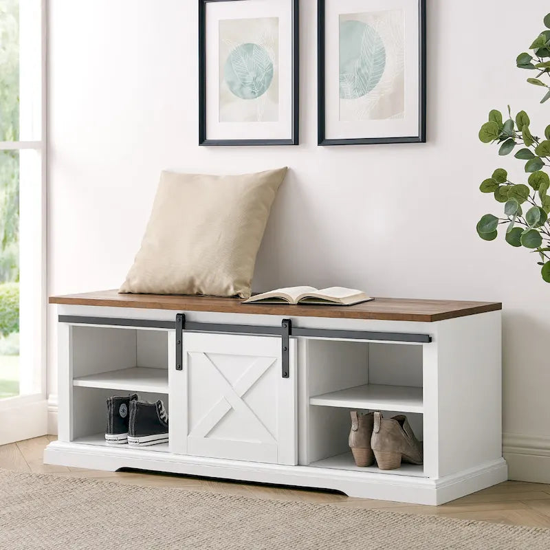 Middlebrook 48-inch Sliding Barn Door Bench