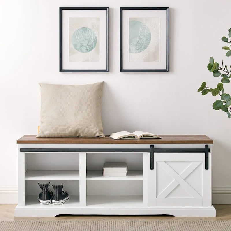 Middlebrook 48-inch Sliding Barn Door Bench