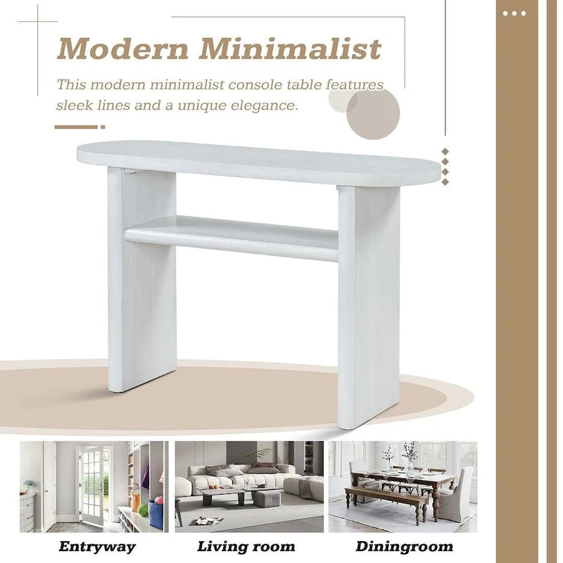 47.80 Modern Wooden Console Table with Shelf