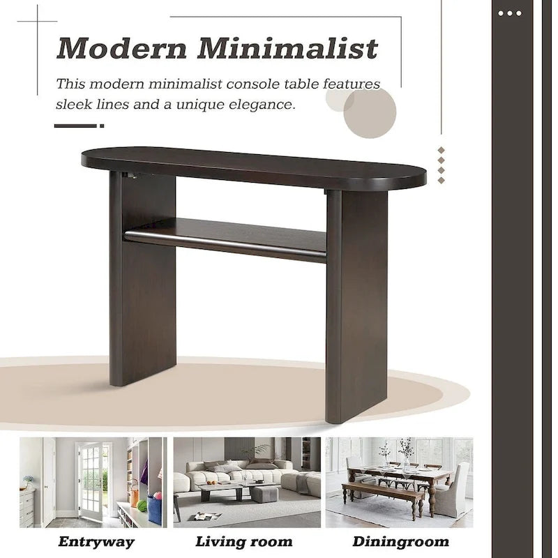 47.80 Modern Wooden Console Table with Shelf