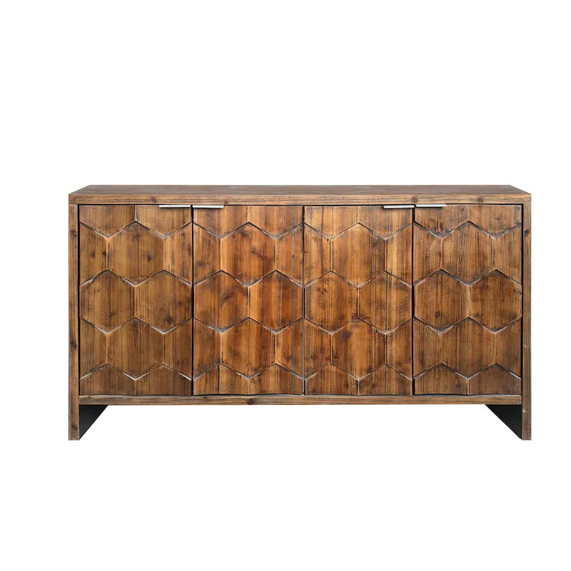 Accent Cabinet 4 Door Wooden Cabinet Sideboard Buffet Server Cabinet Storage Cabinet, for Living Room, Entryway, Hallway