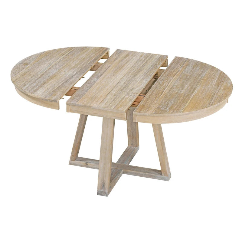 Multi-Function Dining Table and Chair Sets Farmhouse Kitchen Dining Table Sets with Removable Folding Plates Cross-Shaped Legs