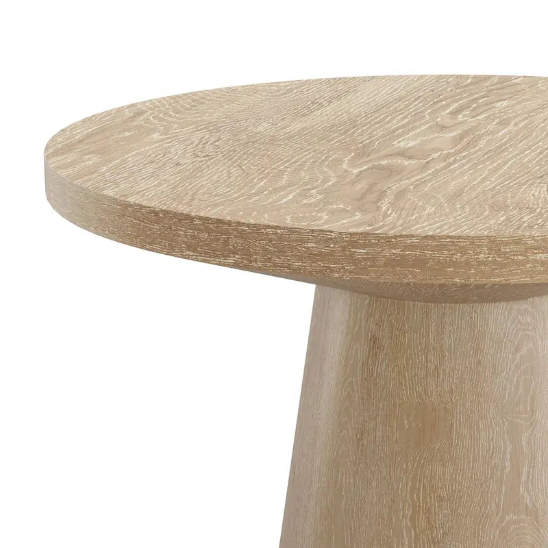 Furniture of America Vitten Modern Round Solid Wood Pedestal End Table