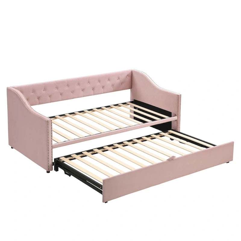 Modern Twin Size Daybed with Pop Up Trundle