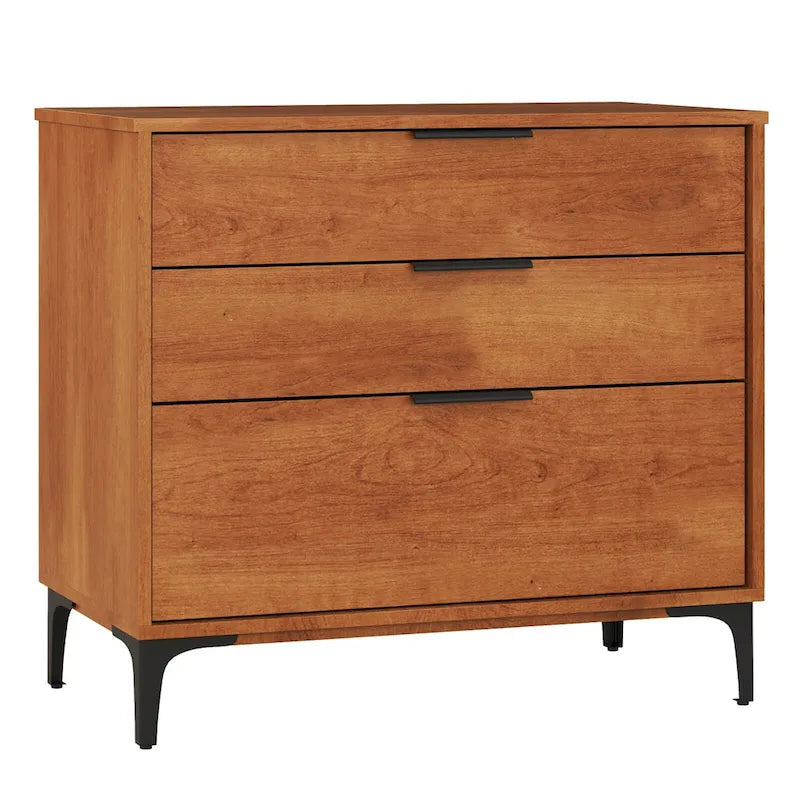 Gymax 3-Drawer Dresser w/ Metal Support Legs & Anti-tipping Kit for