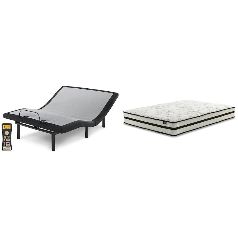 Signature Design by Ashley Chime 10 Inch Hybrid Black/White 2-Piece Mattress Package